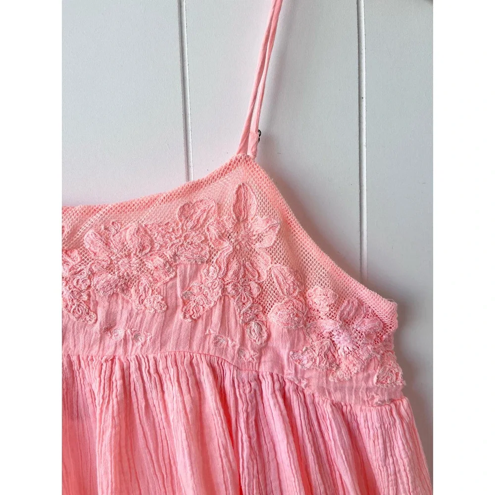 Free People maxi dress slip embroidered cotton - Picture 8 of 9